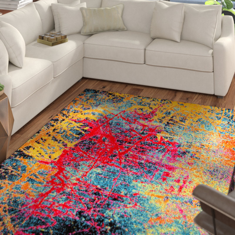 Ebern Designs Denita Abstract Multicolored Area Rug & Reviews Wayfair